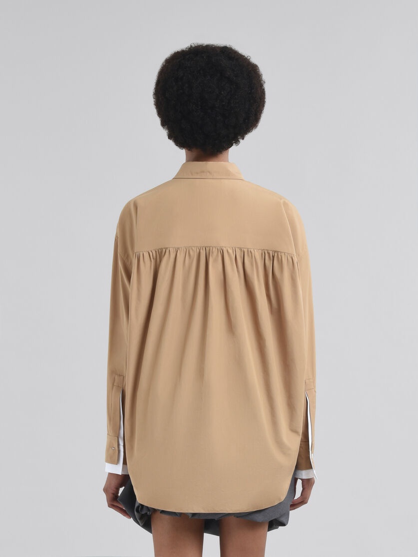 BEIGE ORGANIC COTTON SHIRT WITH MARNI SYMBOL - 3