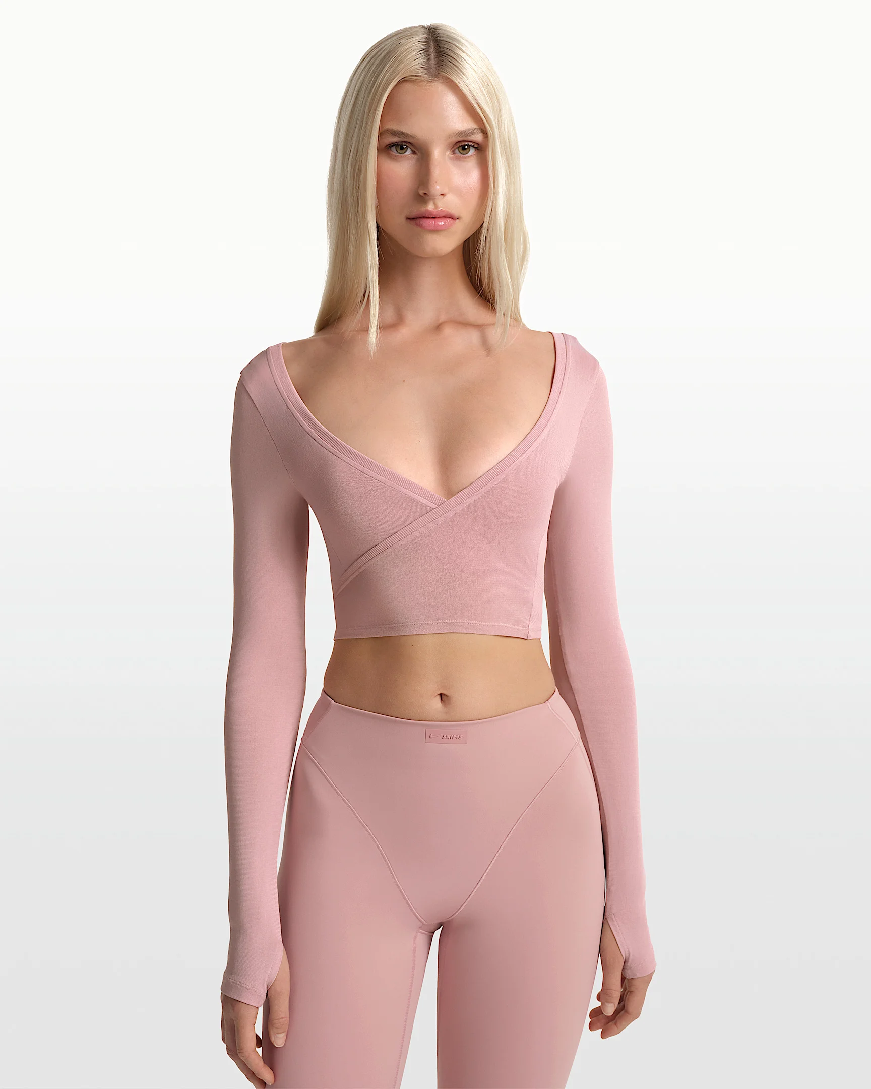NikeSKIMS Stretch Knit Women's Long-Sleeve Wrap Top - 1