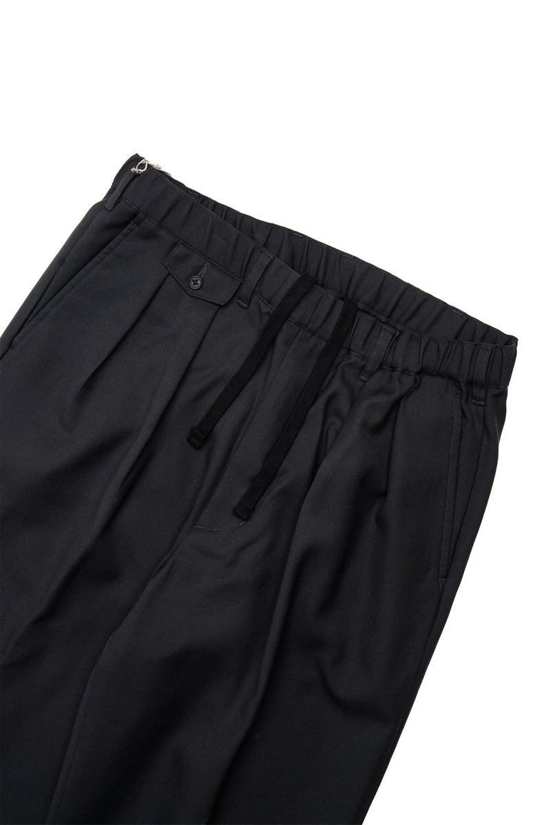 BEAMS PLUS 2 Pleats Relax Trousers Laundry Wool - Black outlook