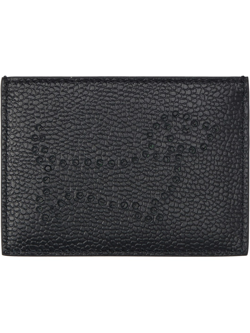 Thom Browne Black Pebble Grain Hector Single Card Holder outlook