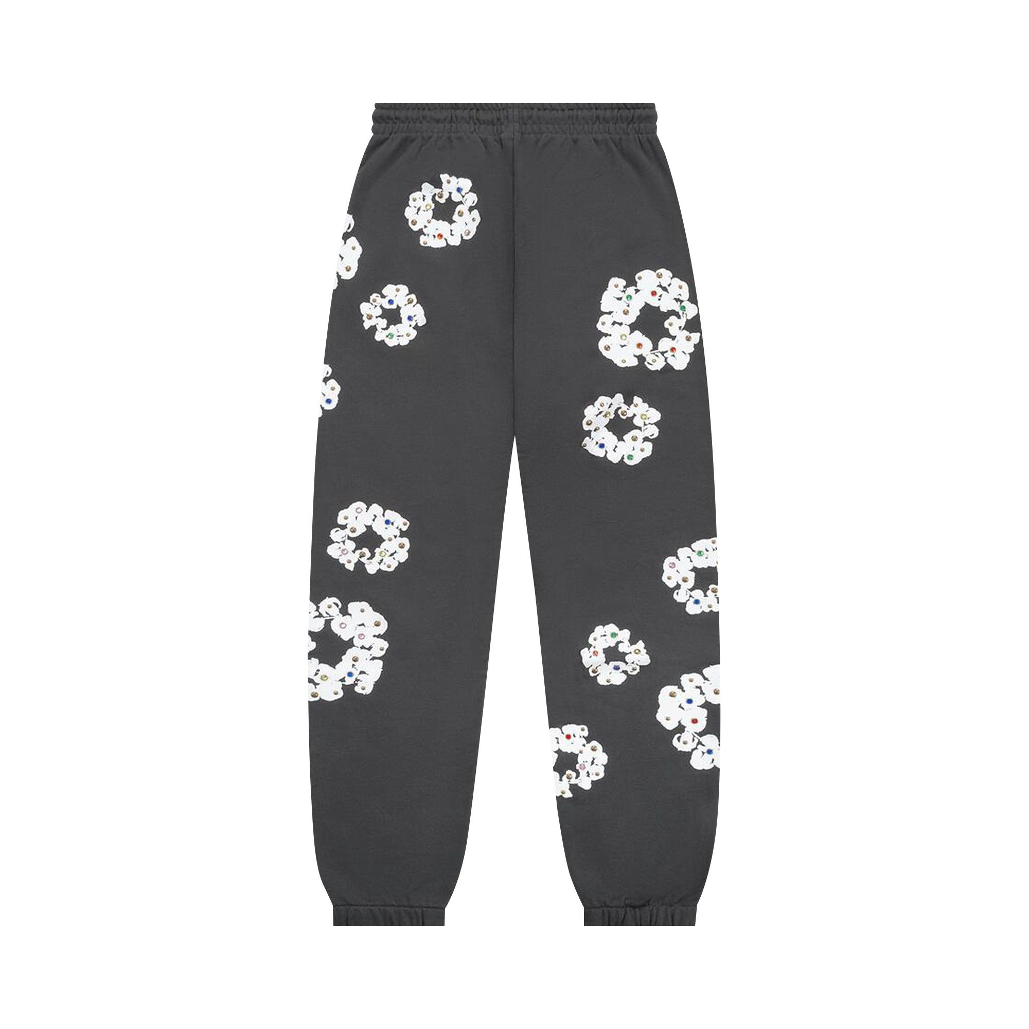 Denim Tears Rhinestone Cotton Wreath Sweatpants 'Vintage Black' - 2