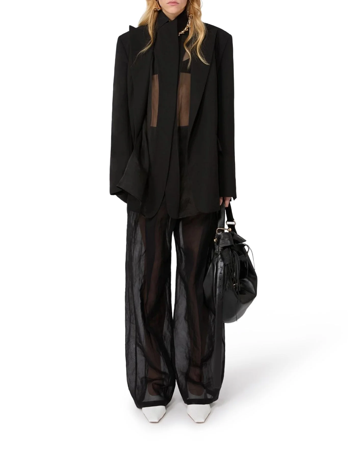 DOUBLE COLLAR BLAZER IN VISCOSE BLEND - 1