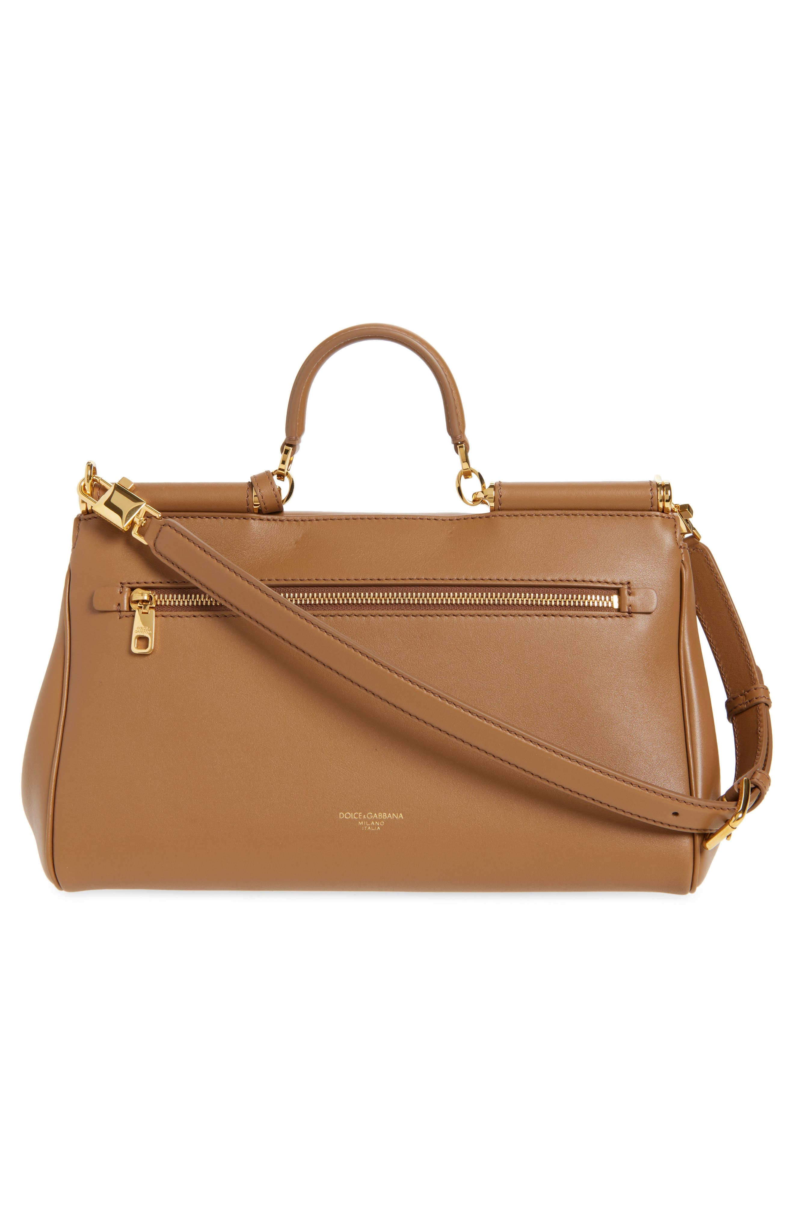Dolce&Gabbana My Sicily East/West Plongé Leather Top Handle Bag in 8Z093 Caramello at Nordstrom - 4