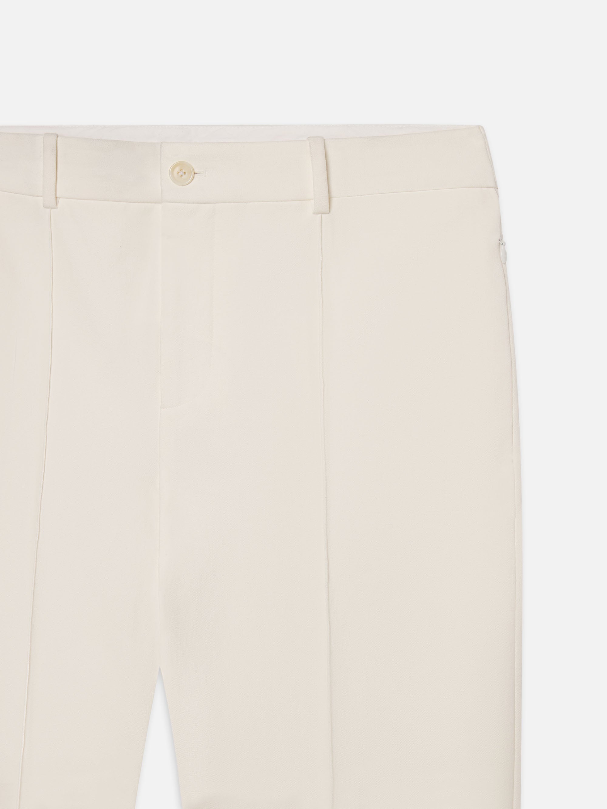 Cropped Kick Flare Trouser in Alabaster - 3