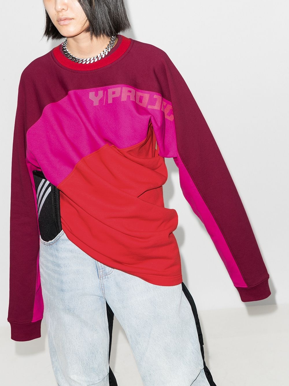 twisted-front colour-block jumper - 2