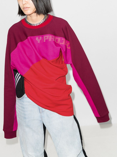 Y/Project twisted-front colour-block jumper outlook