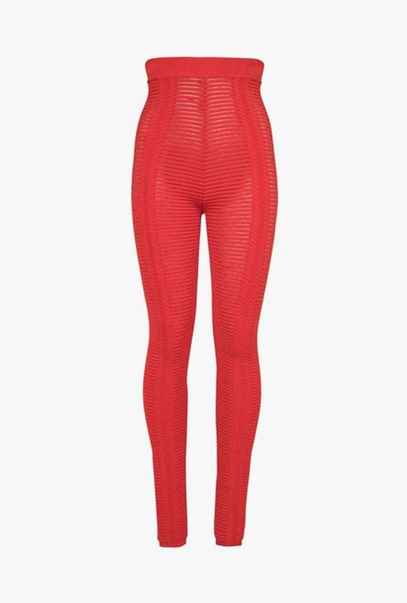 Red knit leggings 1