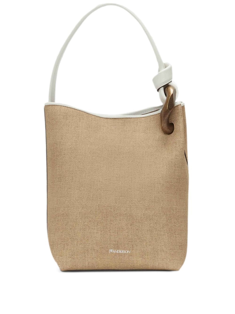 Corner jute-print shoulder bag - 1