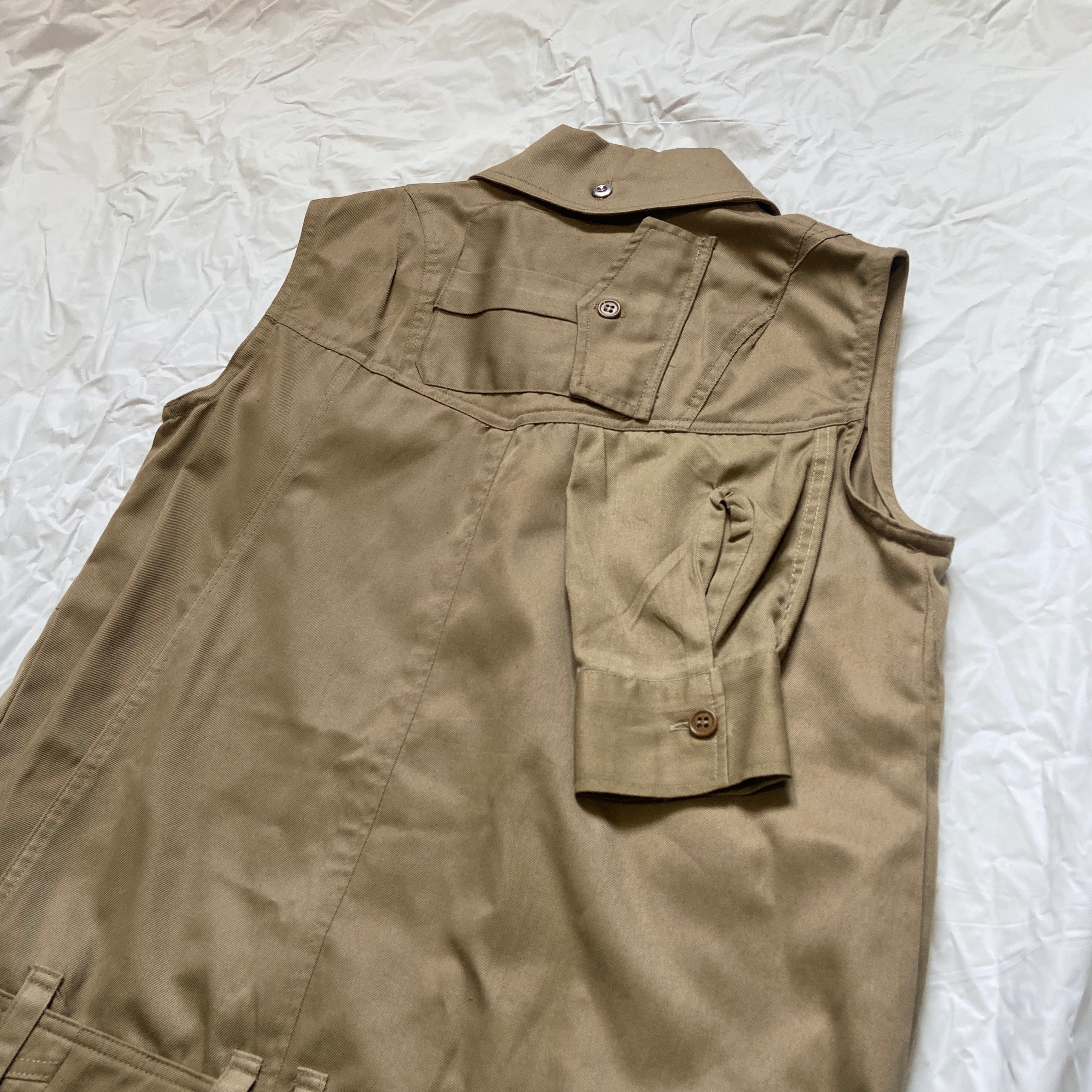 20471120 - 20471120 paper khaki rebuilt pleated shirt vest - 12