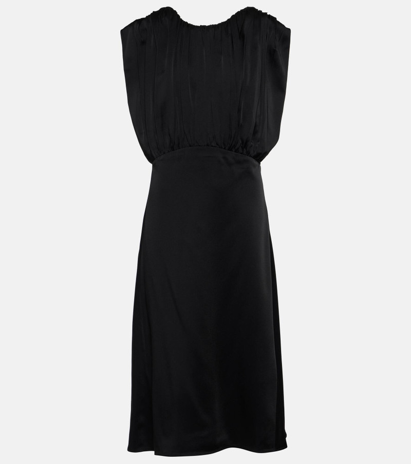 Draped satin midi dress 1