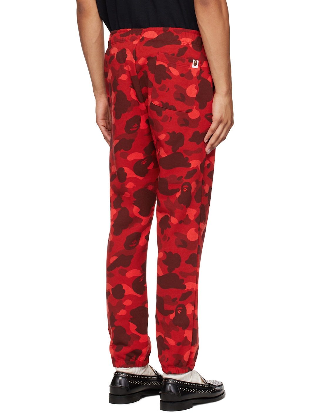 Red Color Camo Shark Sweatpants - 3