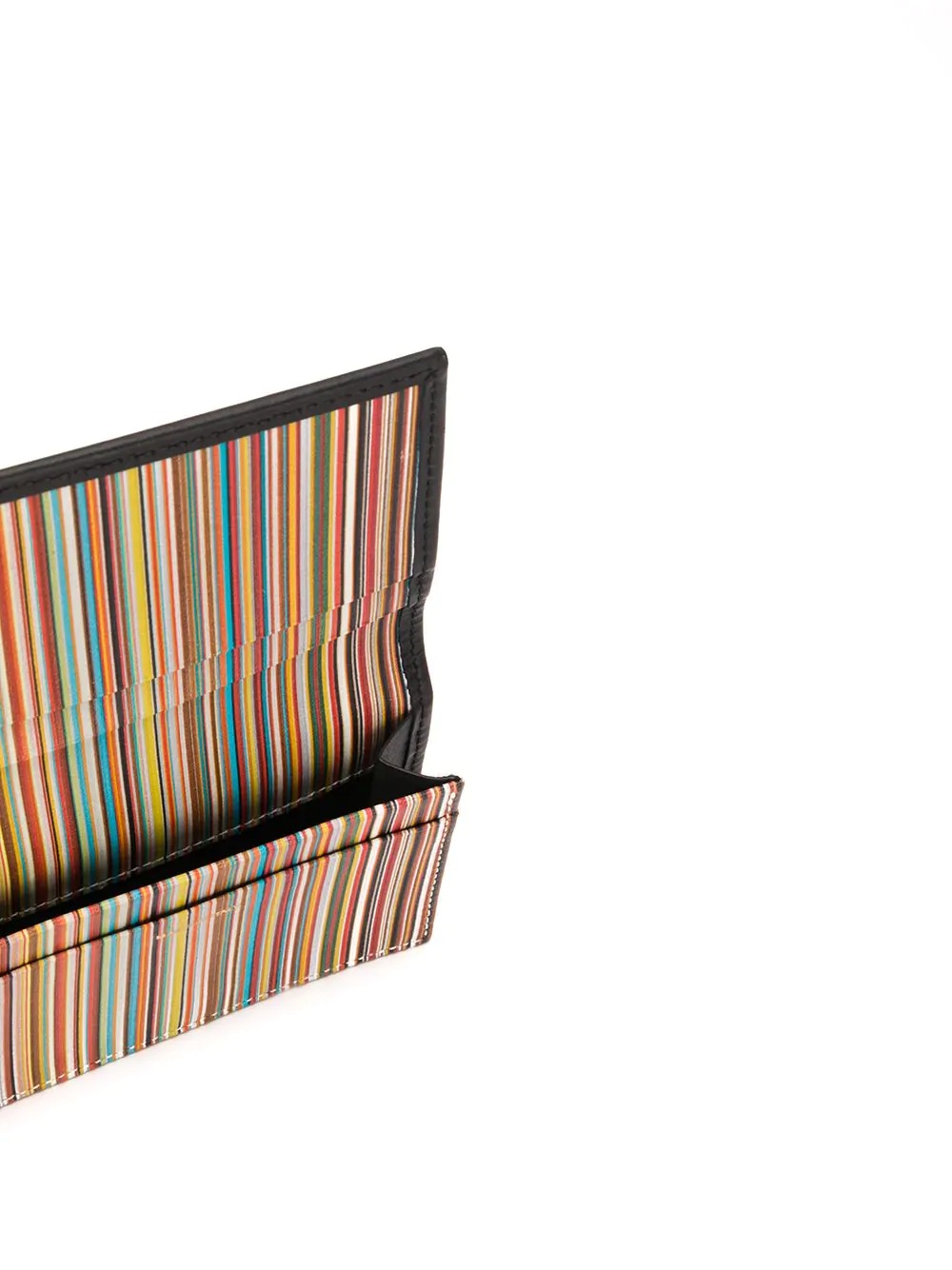 leather multi-stripe wallet - 3