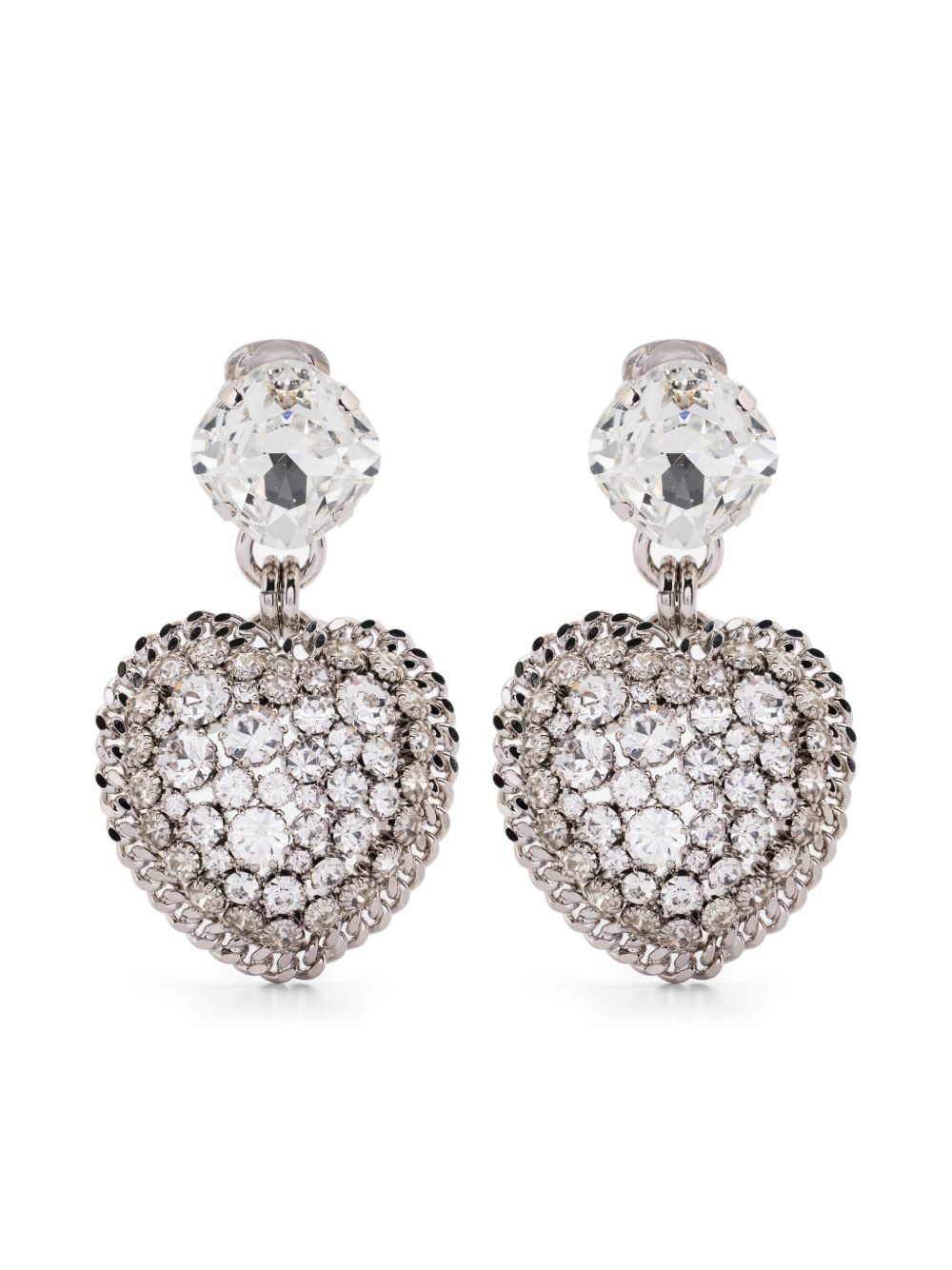 crystal-embellished heart-shape necklace - 1