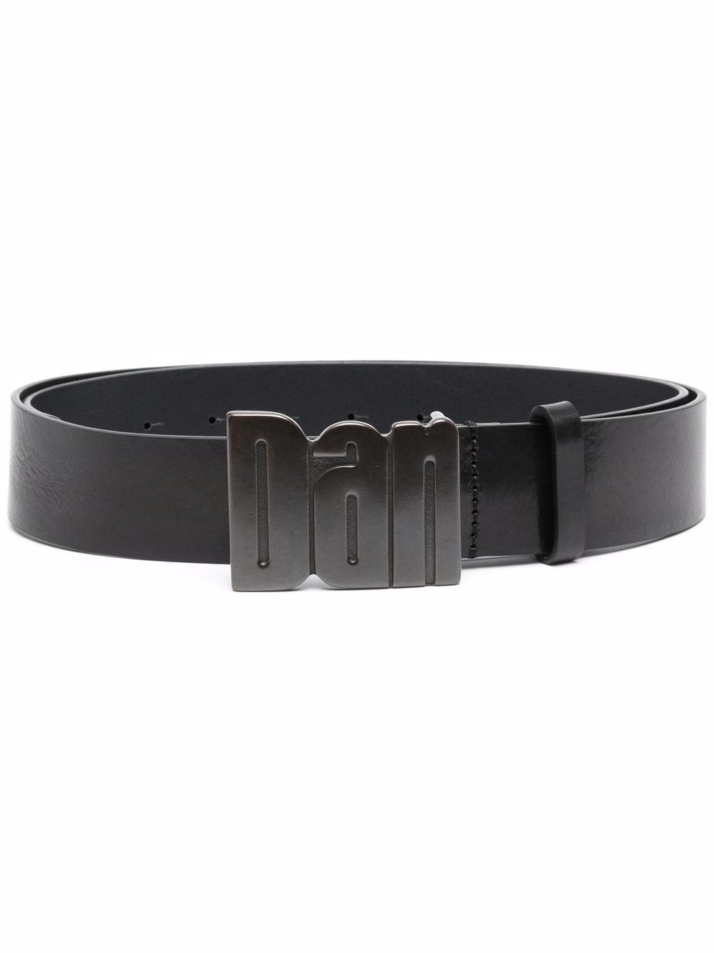 Dan-plaque leather belt - 1