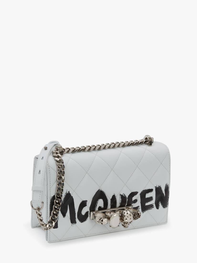 Jewelled Satchel in Ivory/black - 2