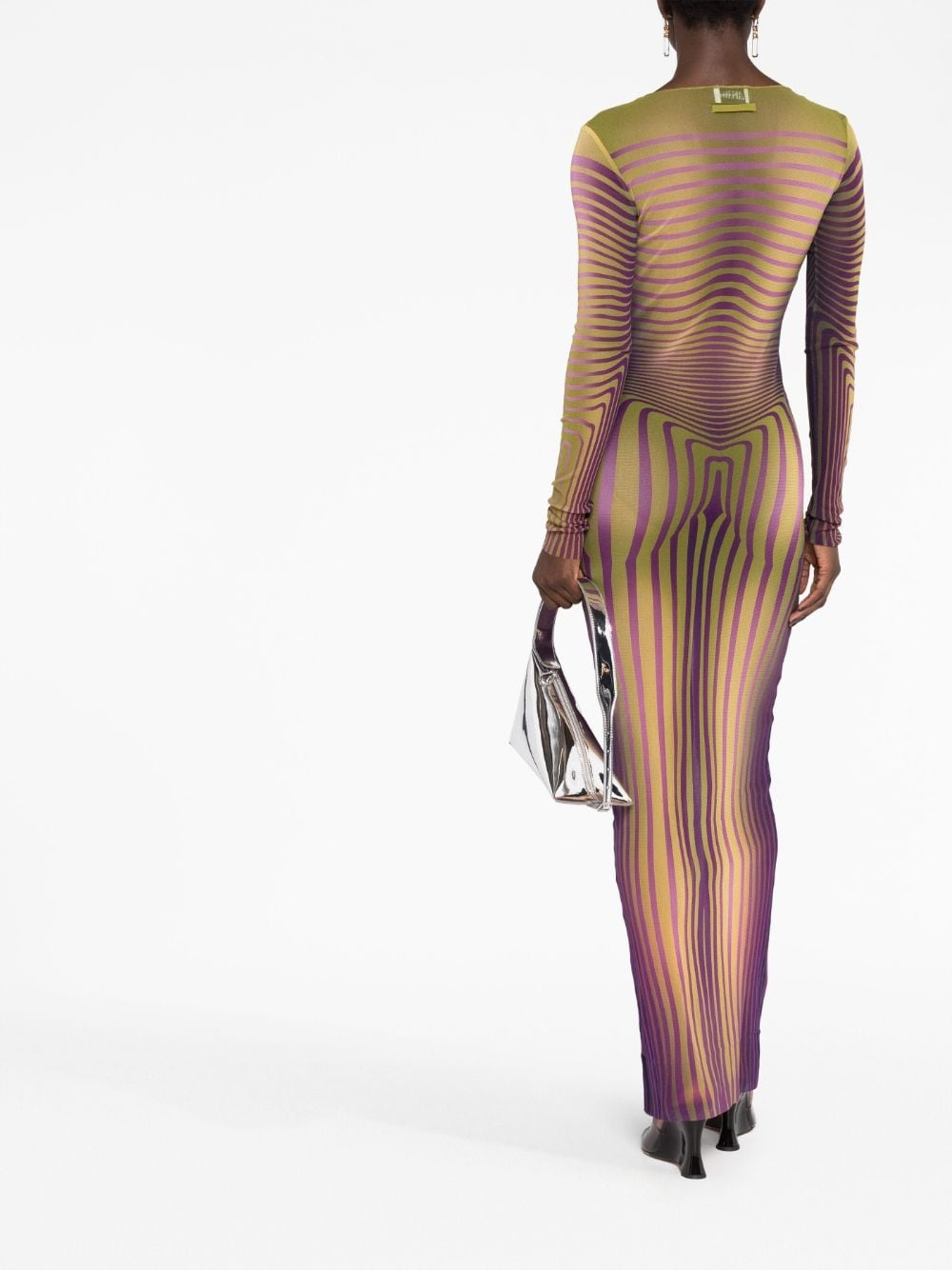 Body Morphing striped sheer dress - 4