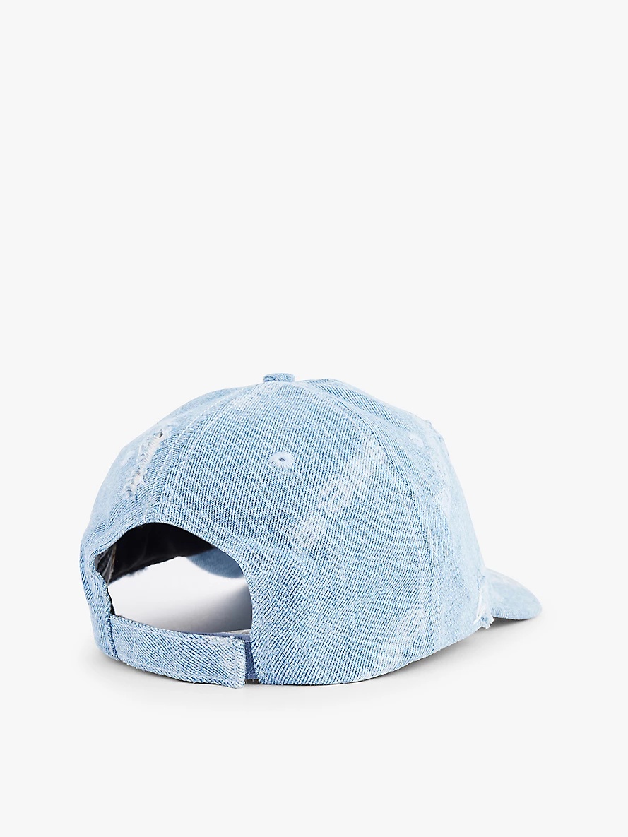 Brand-print distressed cotton baseball cap - 3