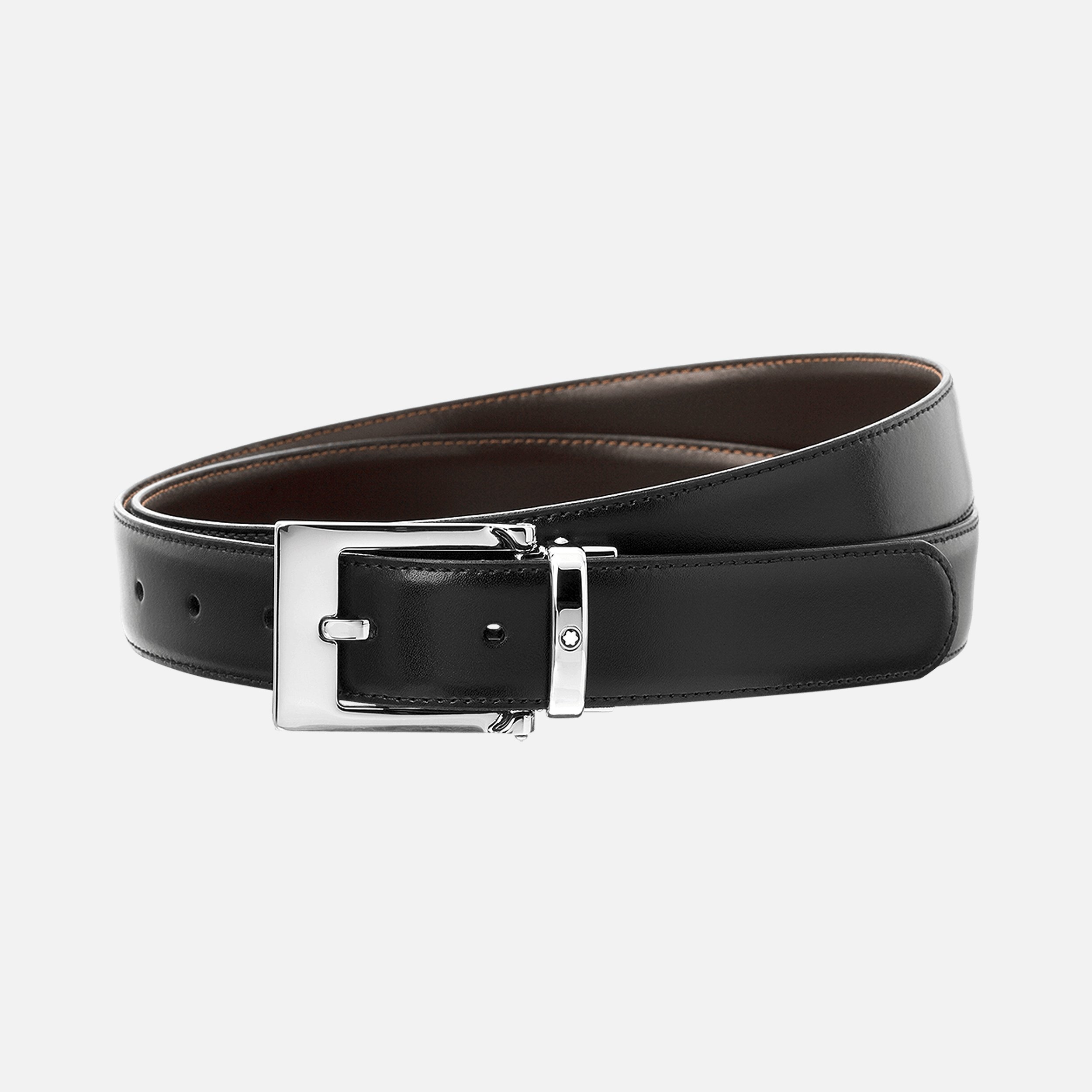 Black/brown 30 mm reversible leather belt - 3