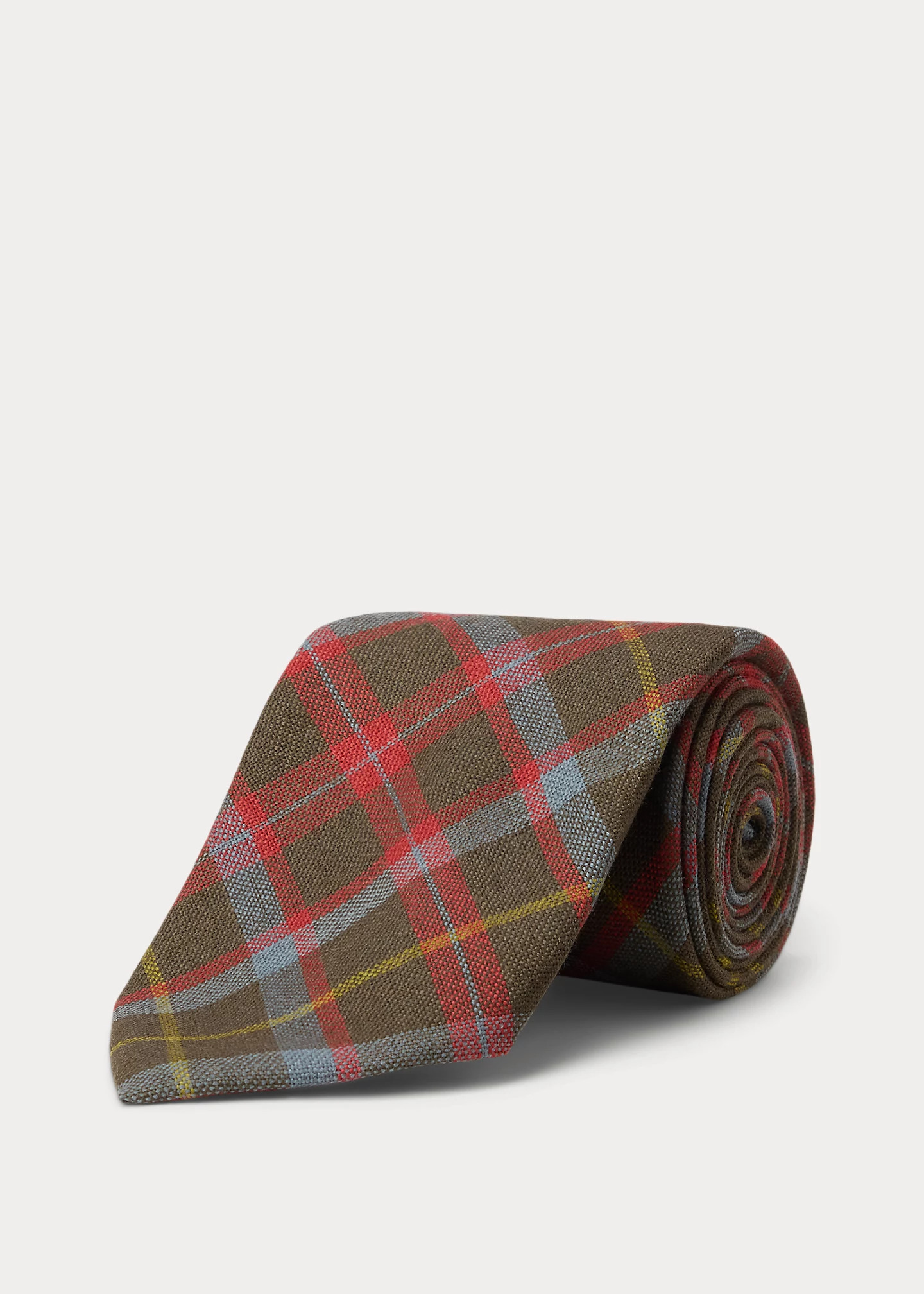 Handmade Plaid Wool Challis Tie - 2