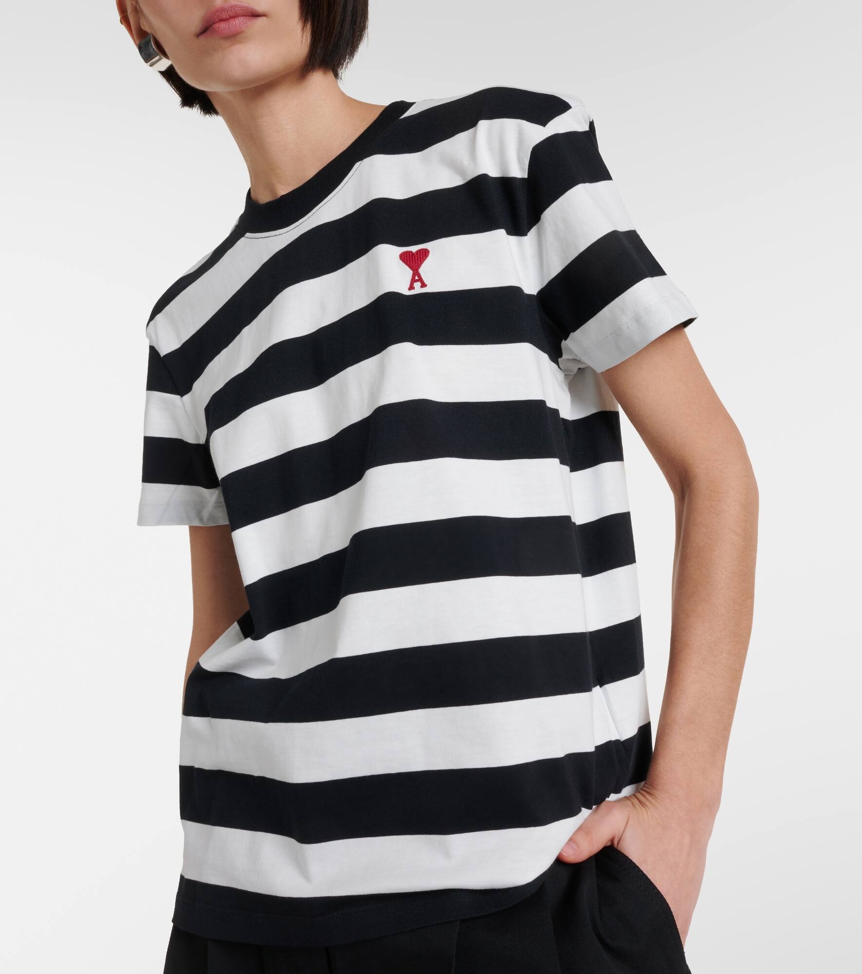 Ami de Cœur striped cotton T-shirt - 4