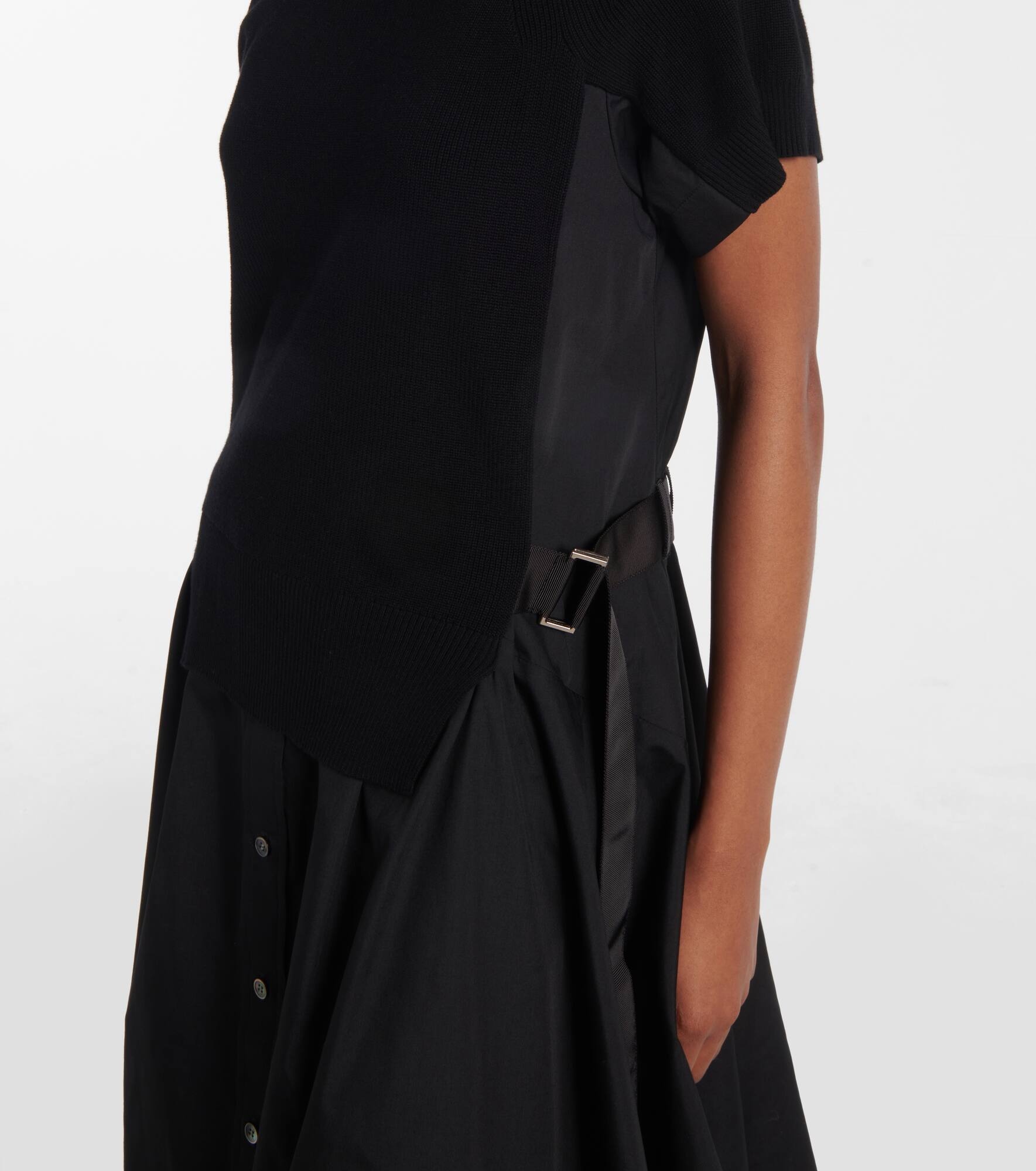Striped jersey and poplin shirt dress - 5