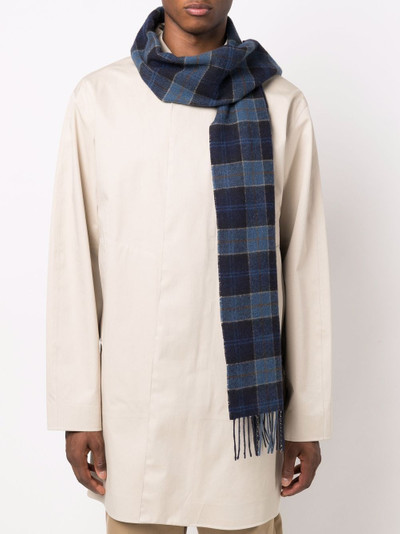 Barbour tartan-print knitted scarf outlook