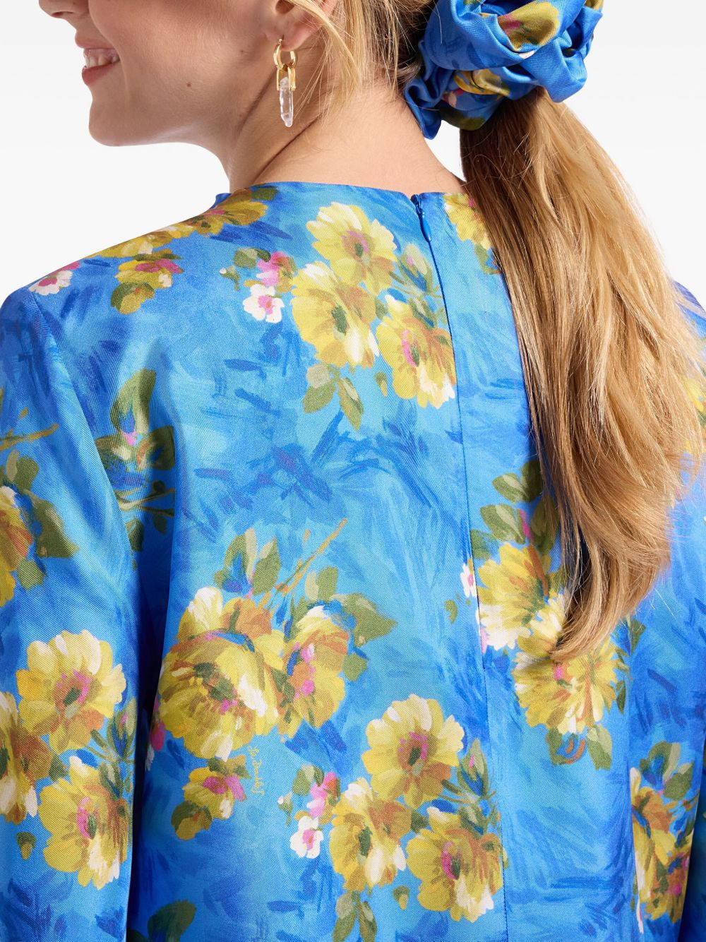 Giga floral silk scrunchie - 4