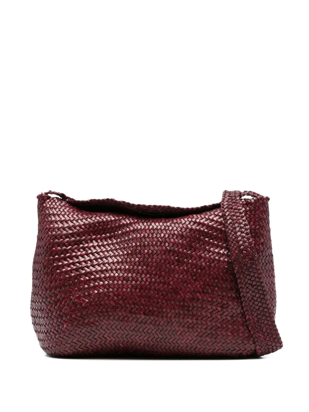 woven leather shoulder bag - 1