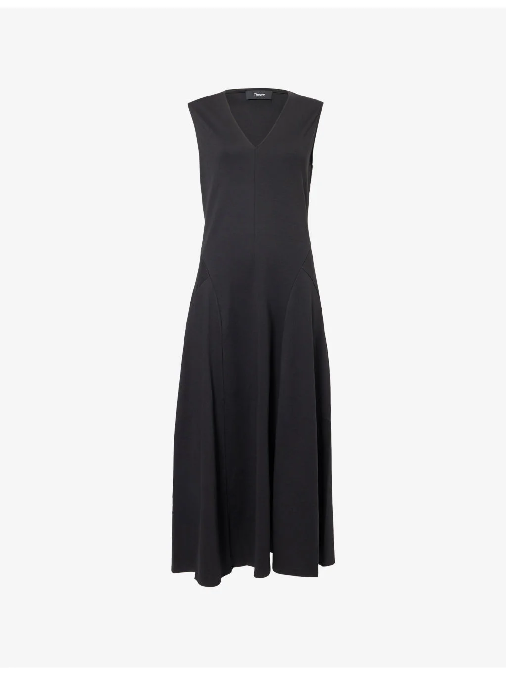 Easy Sleeveless Cotton V-Neck Midi Dress - 1