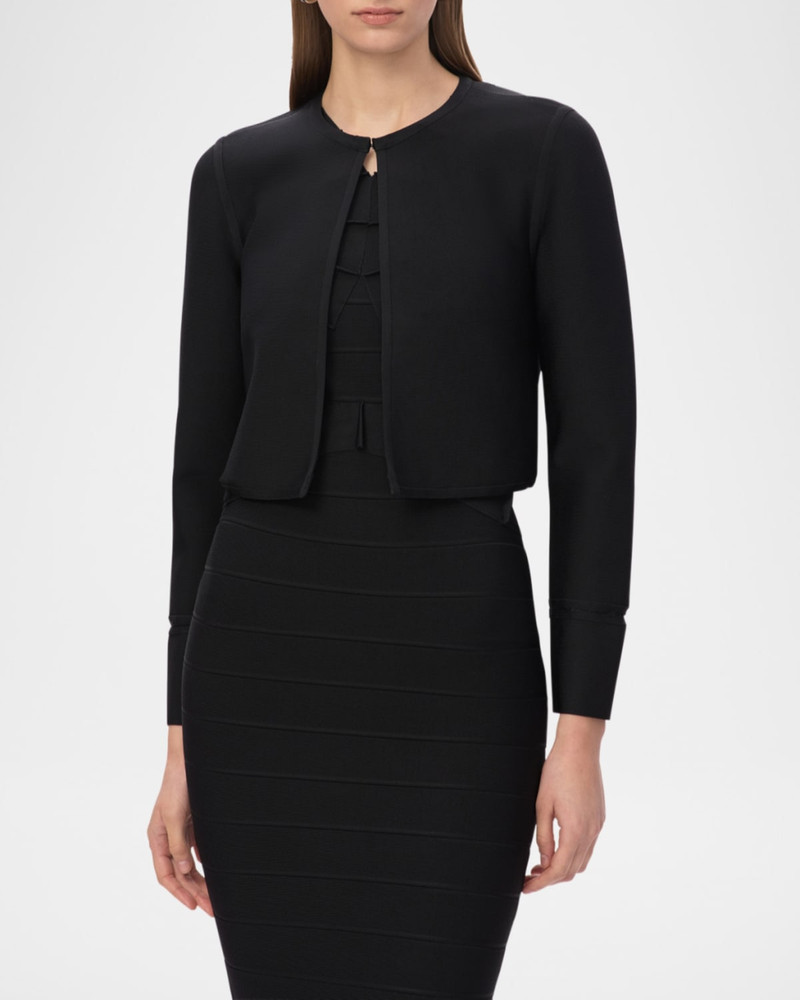 HERVE LEGER The Lucia Cropped Crewneck Jacket outlook