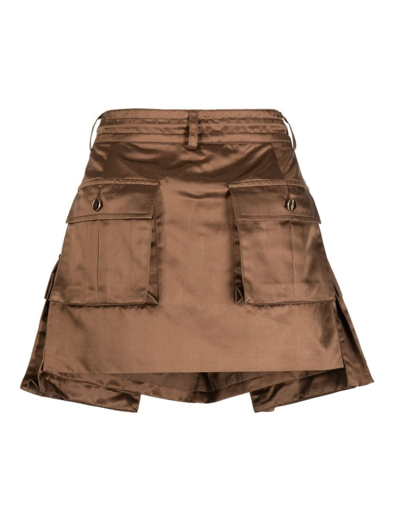 CYNTHIA ROWLEY satin cargo miniskirt outlook