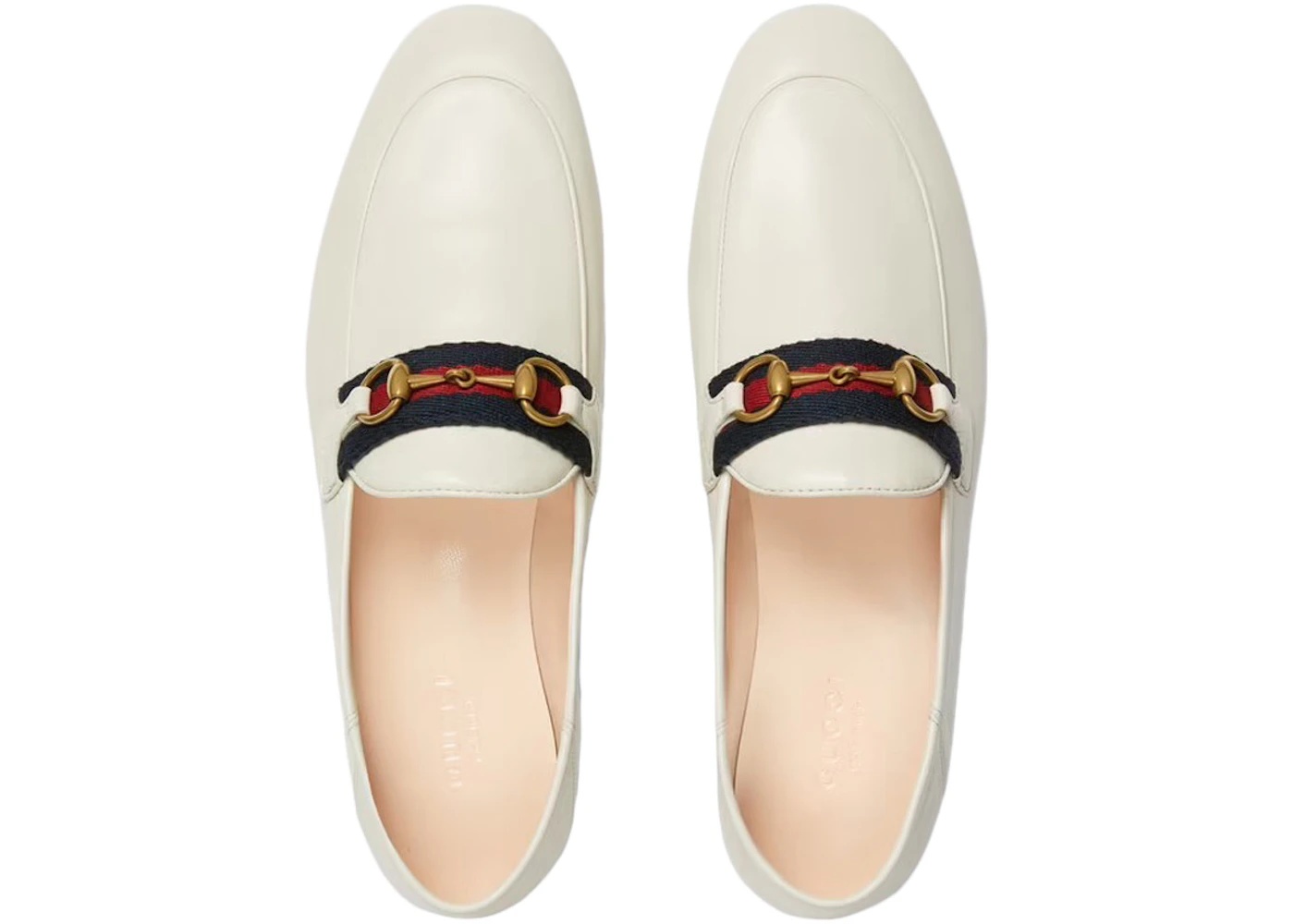 Gucci Slip On Loafer with Web White Leather - 3
