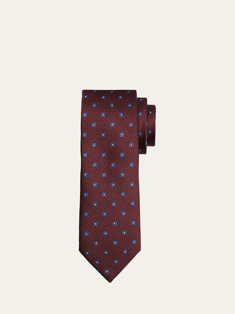 Men's Geometric Jacquard Silk Tie 1