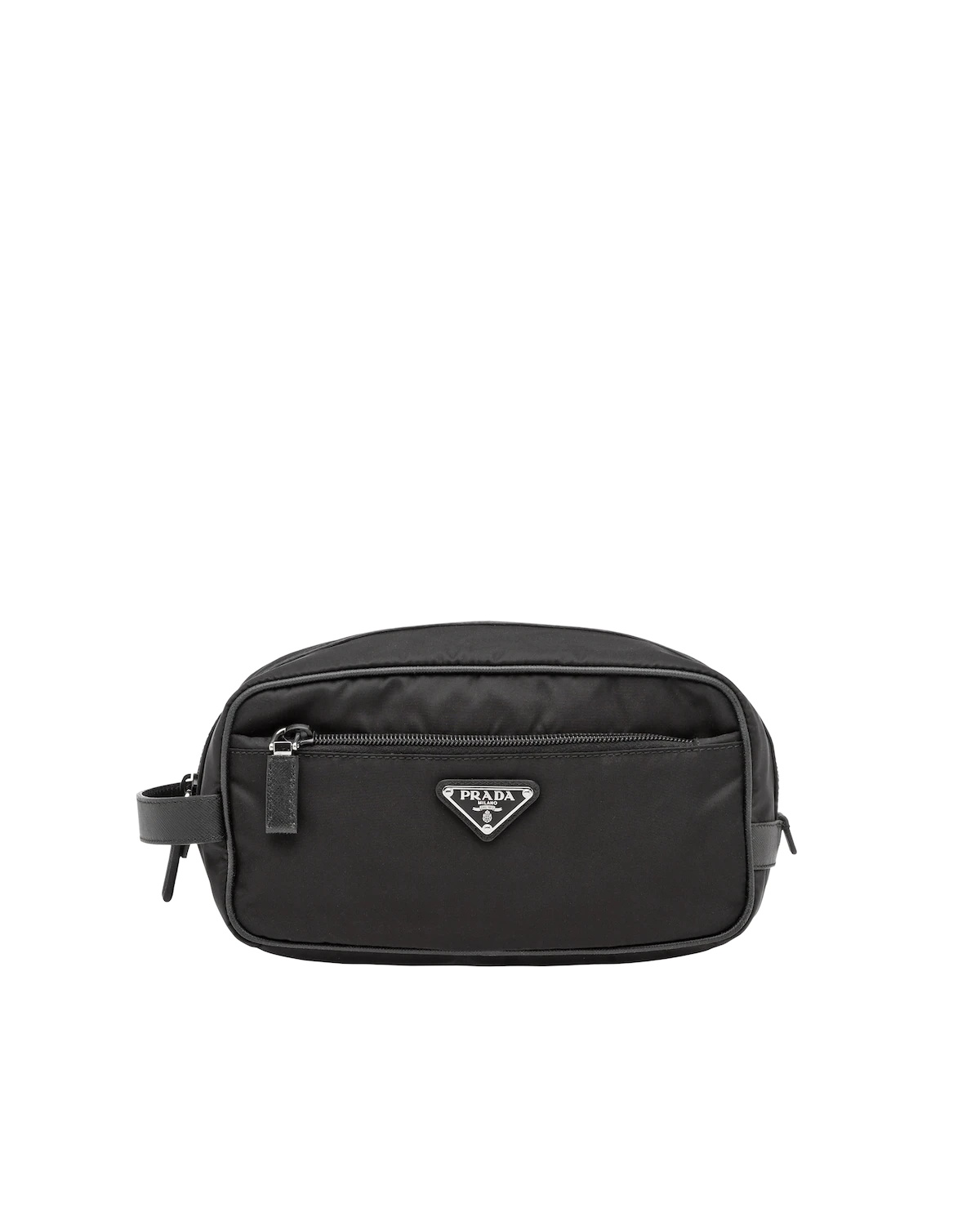 Re-Nylon and Saffiano leather travel pouch - 1