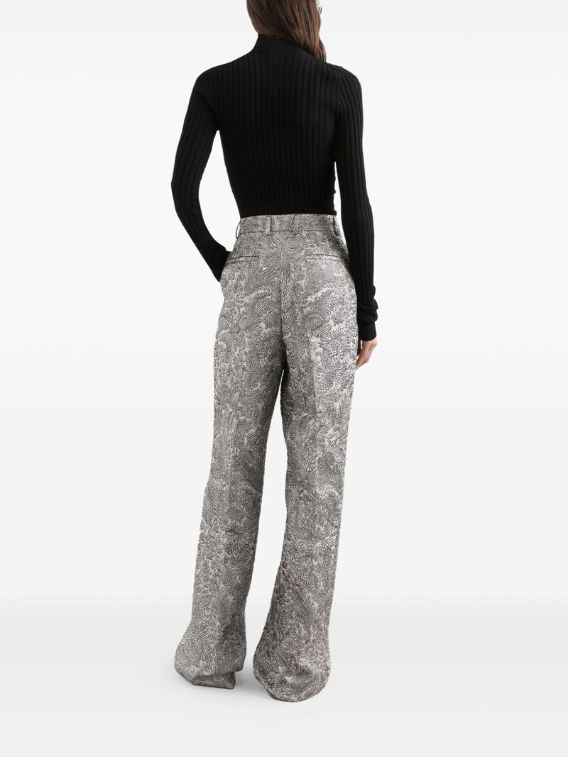 floral-jacquard lamé trousers 3