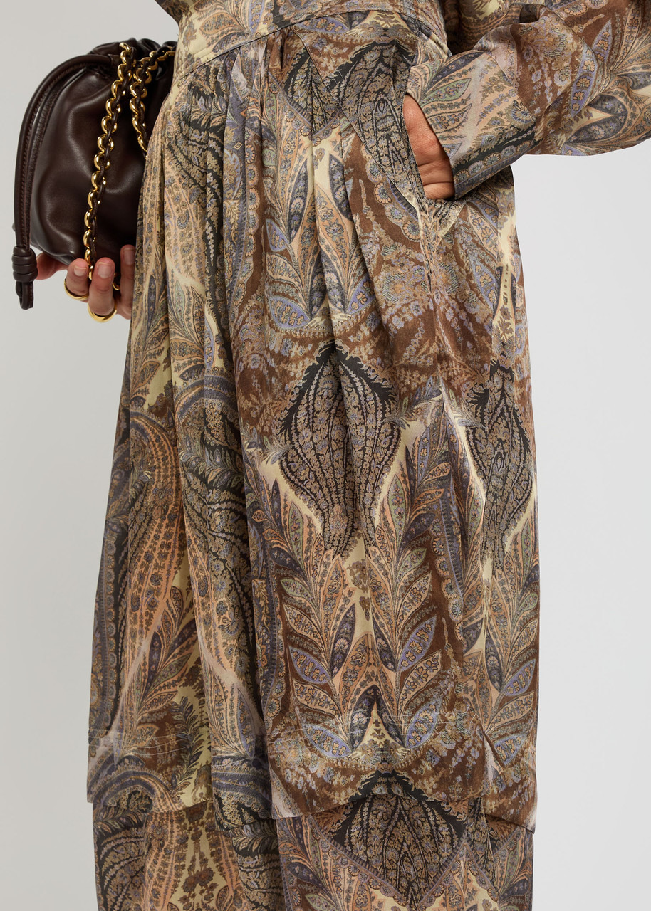 Zimmermann Hypnotic Printed Tapered-leg Silk Trousers - 5