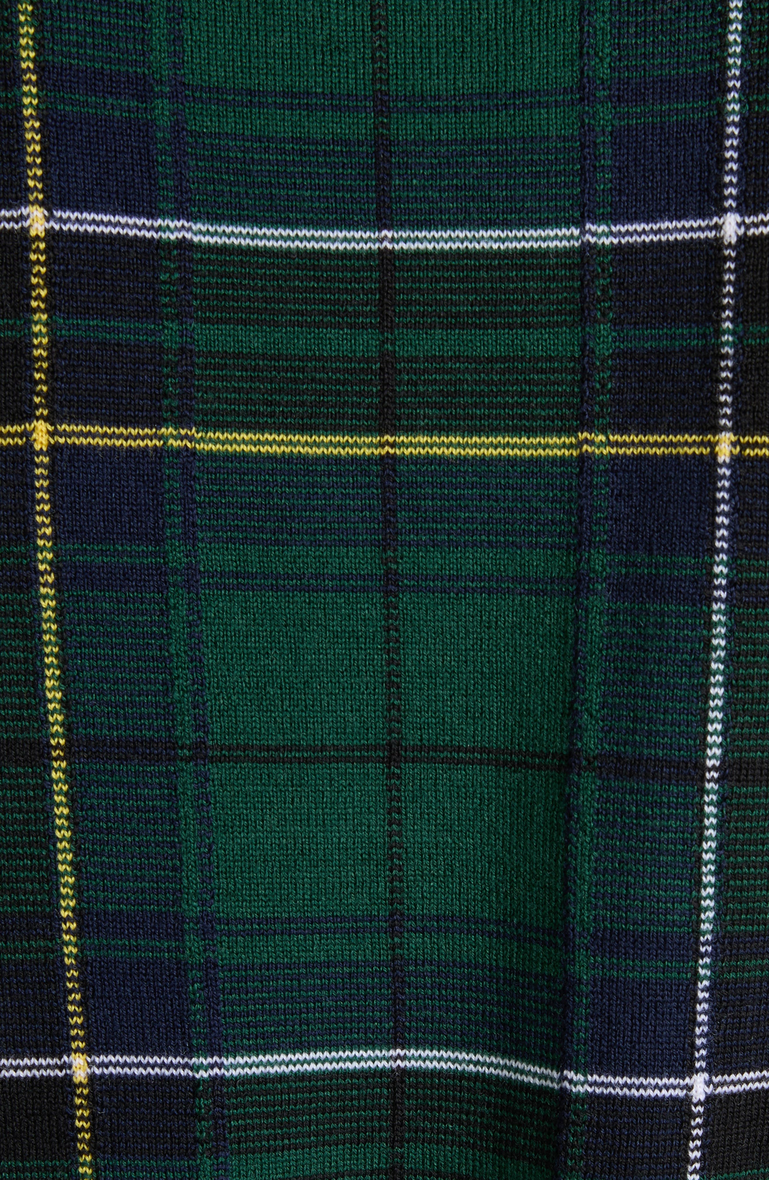 McQueen Check Peplum Wool Sweater in Green/Blue/Yellow at Nordstrom - 6