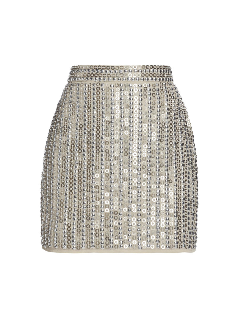 Women's Separates Sequin-Embellished Miniskirt - Silver 1