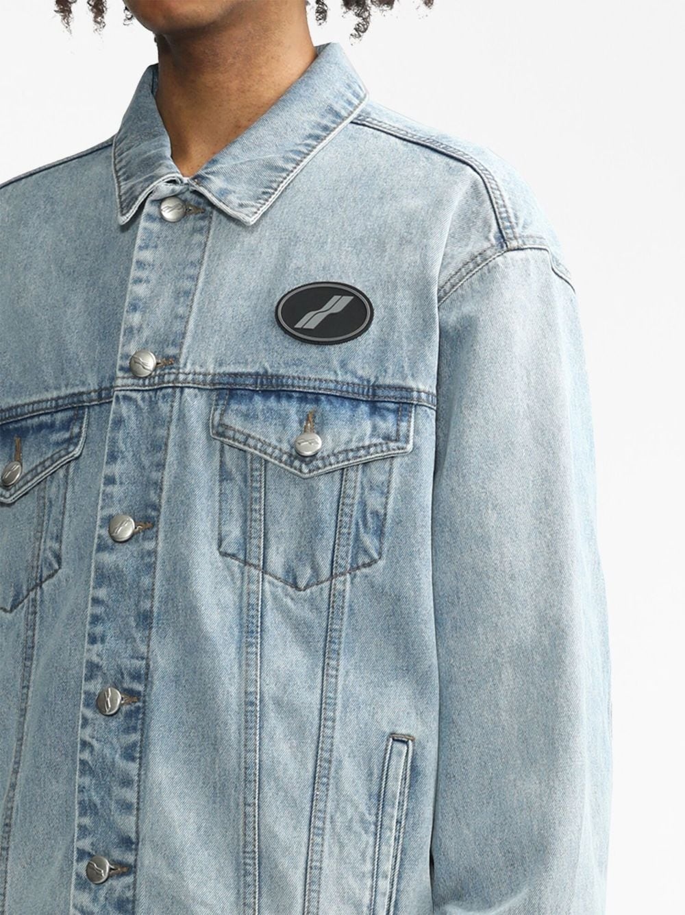 We11done Navy Oversized Denim Jacket