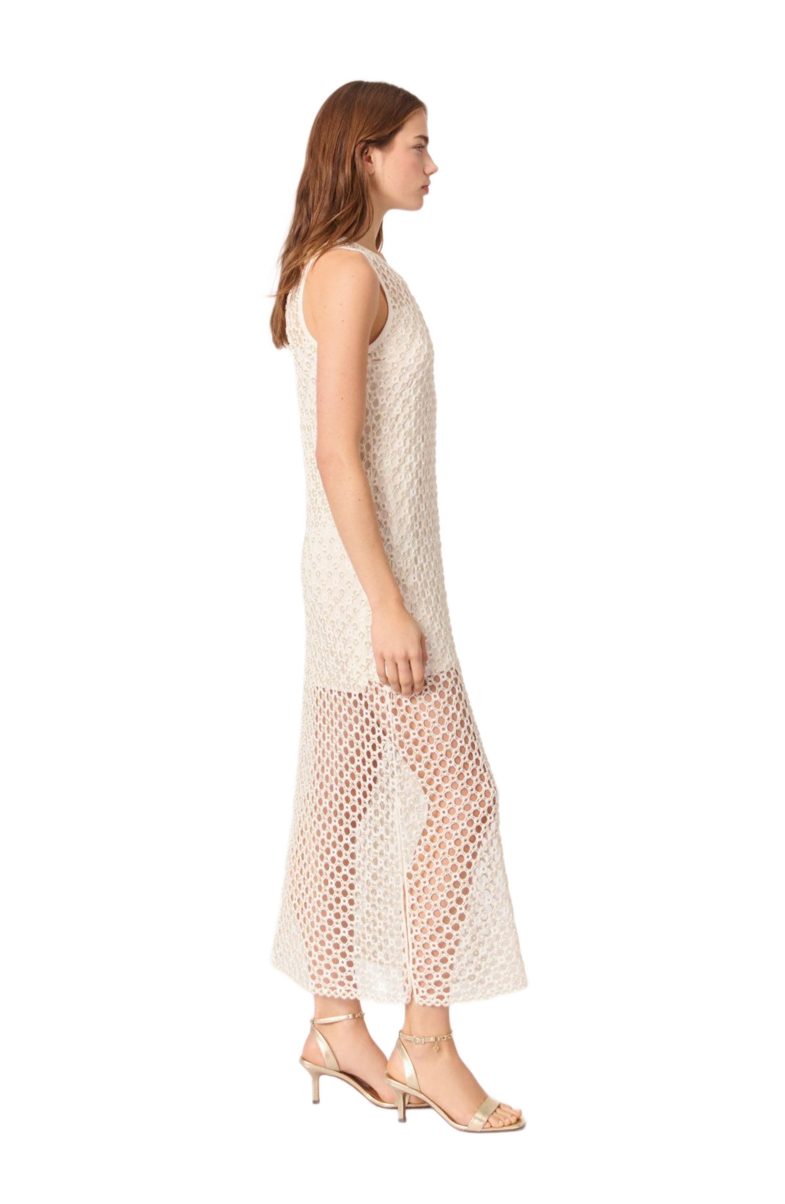 maje Beaded crochet maxi dress in White at Nordstrom - 3