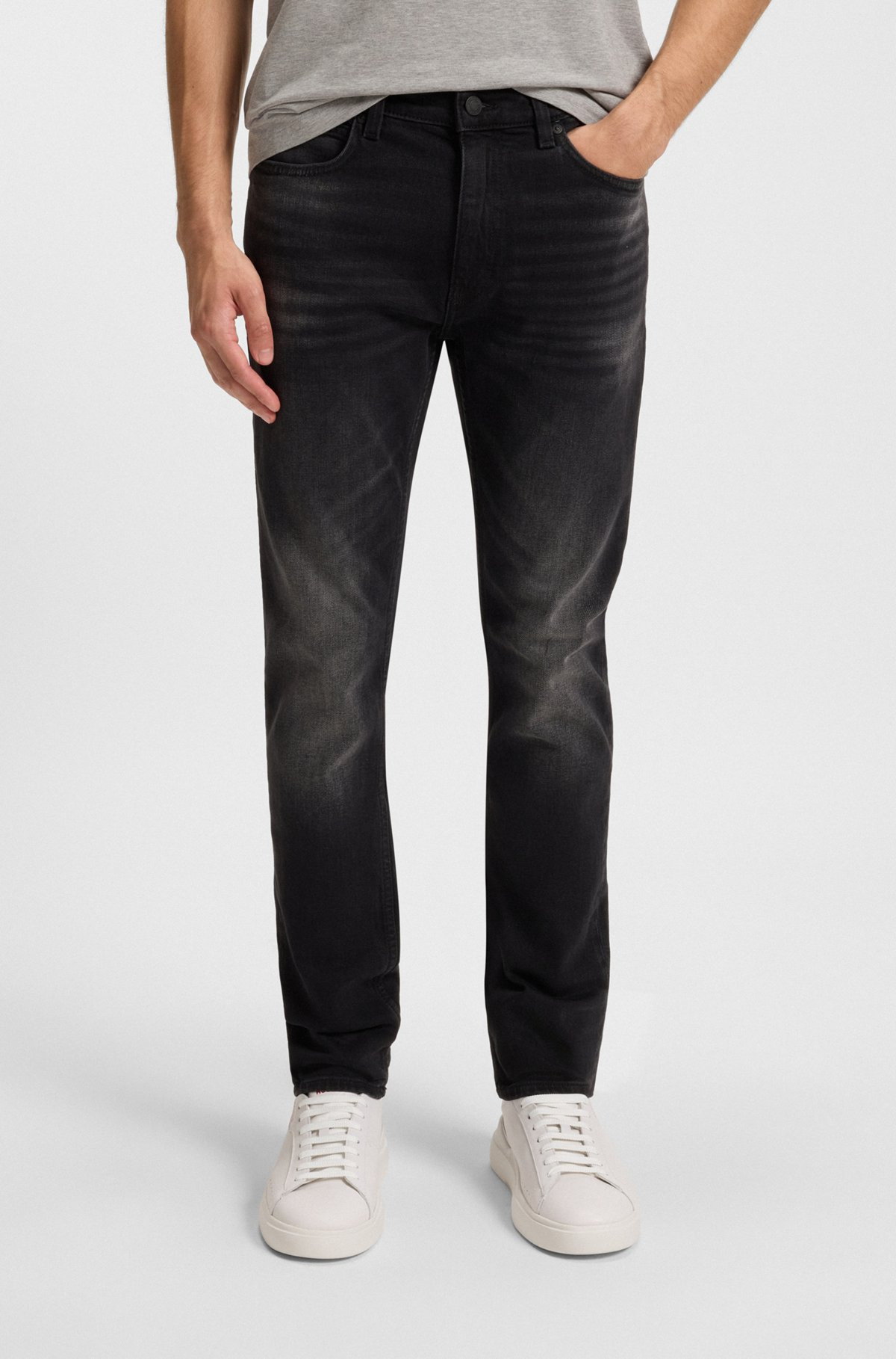 EXTRA-SLIM-FIT BLACK JEANS IN STRETCH DENIM - 2