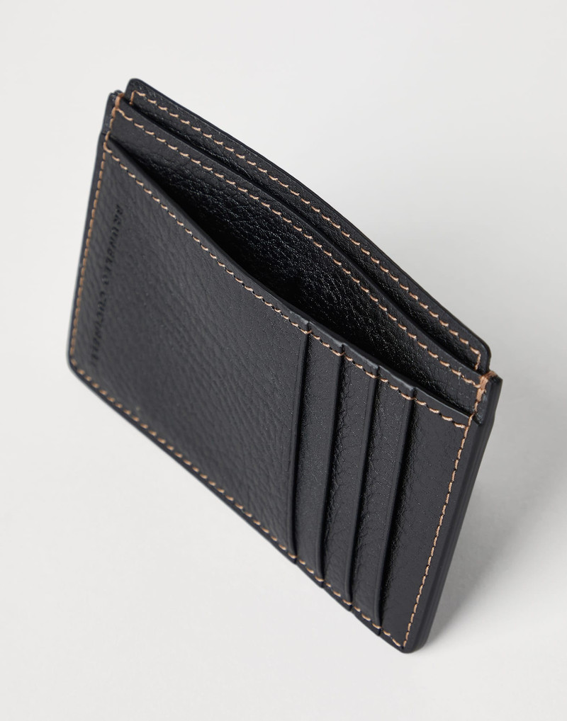 Grained calfskin slim card holder 3