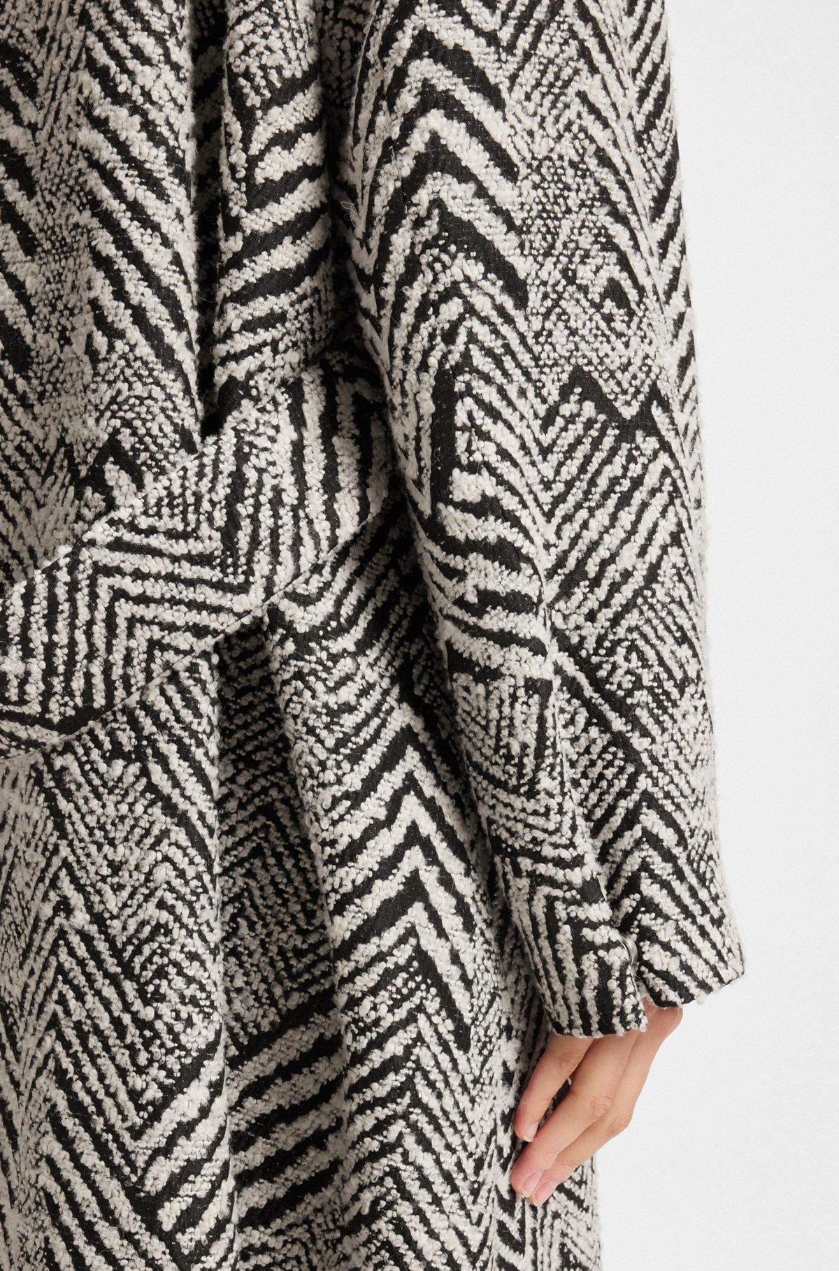 REGULAR-FIT COAT IN HERRINGBONE BOUCLÉ - 6