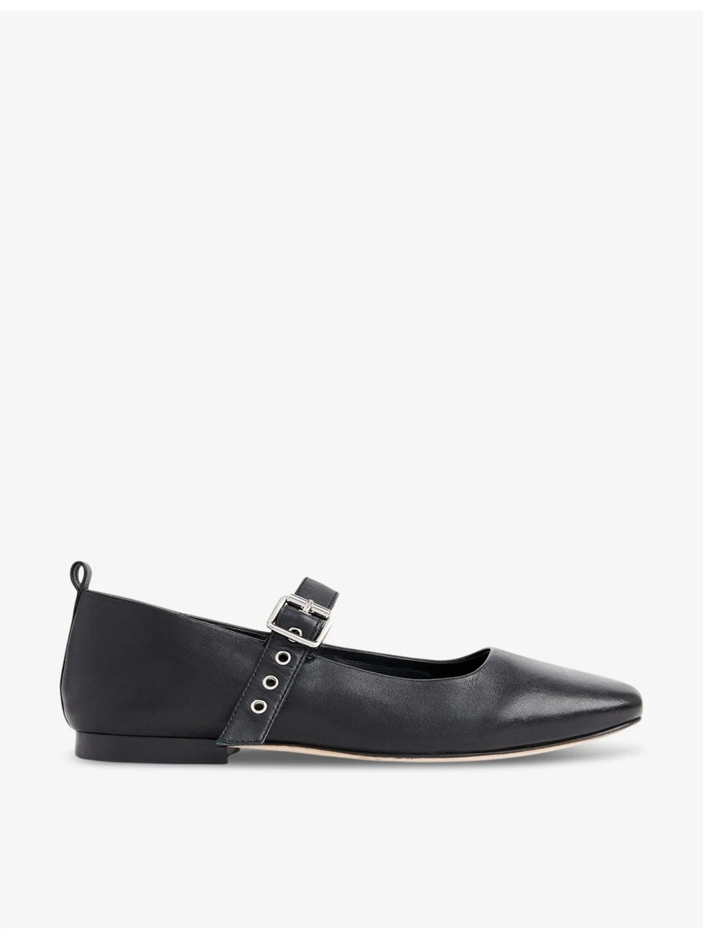 Elba eyelet-embellished leather ballet flats - 1