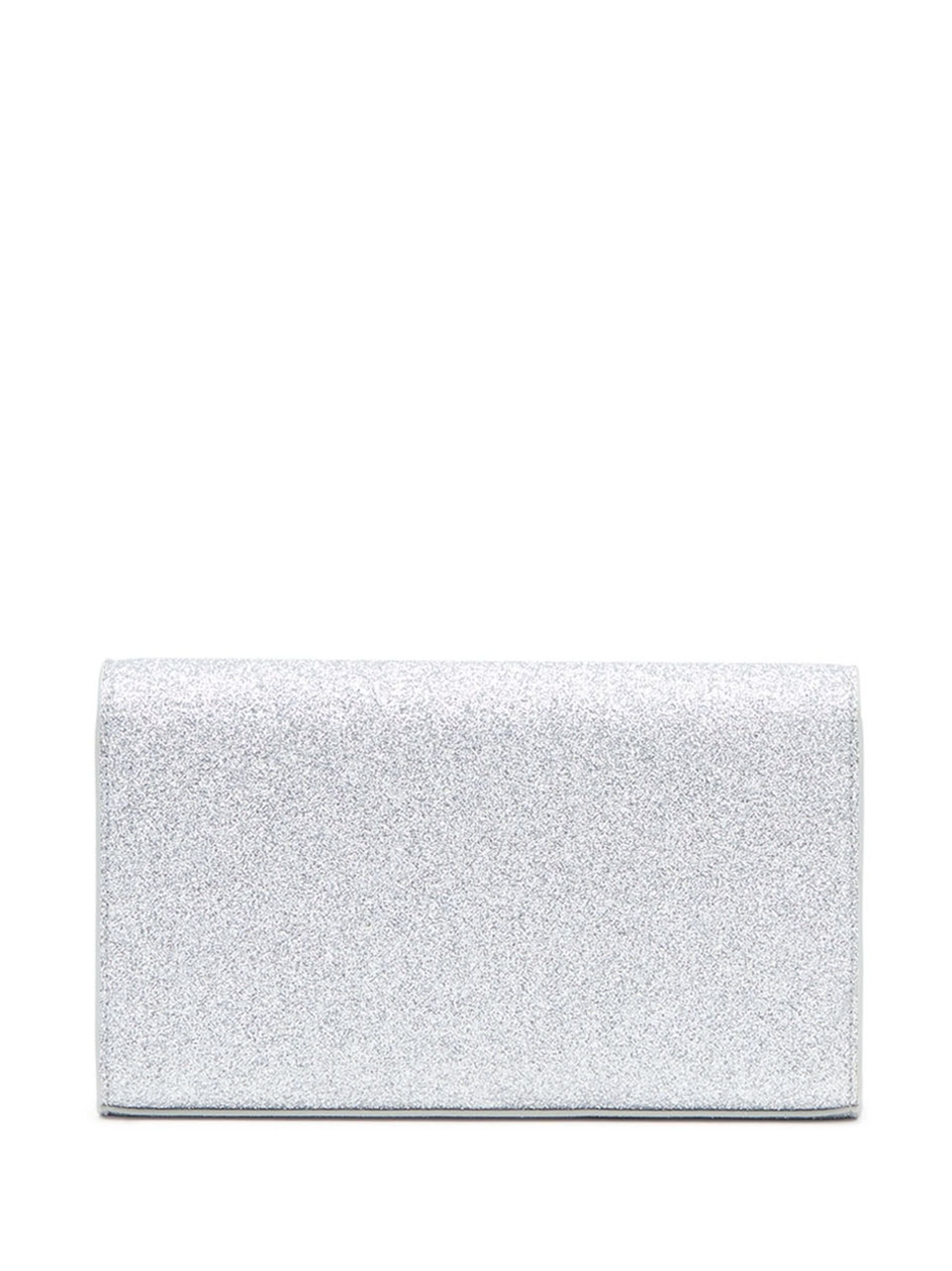 Silver-tone 1DR glitter wallet-on-chain - 2
