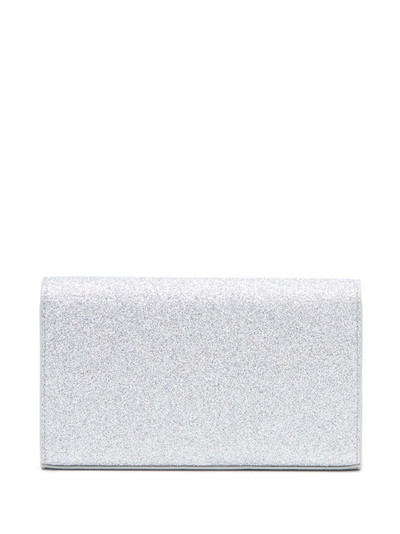 Diesel Silver-tone 1DR glitter wallet-on-chain outlook