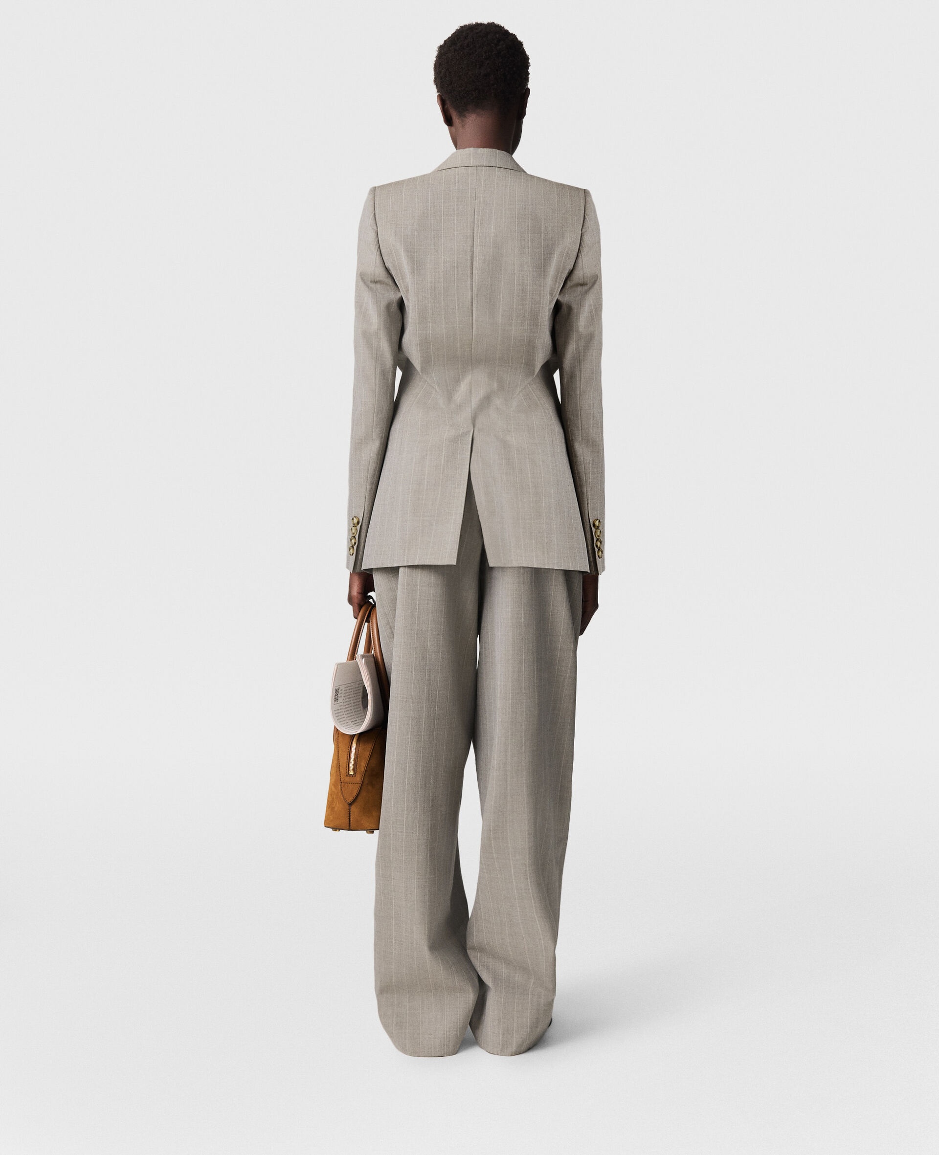 Single-Breasted Pinstripe Blazer - 5