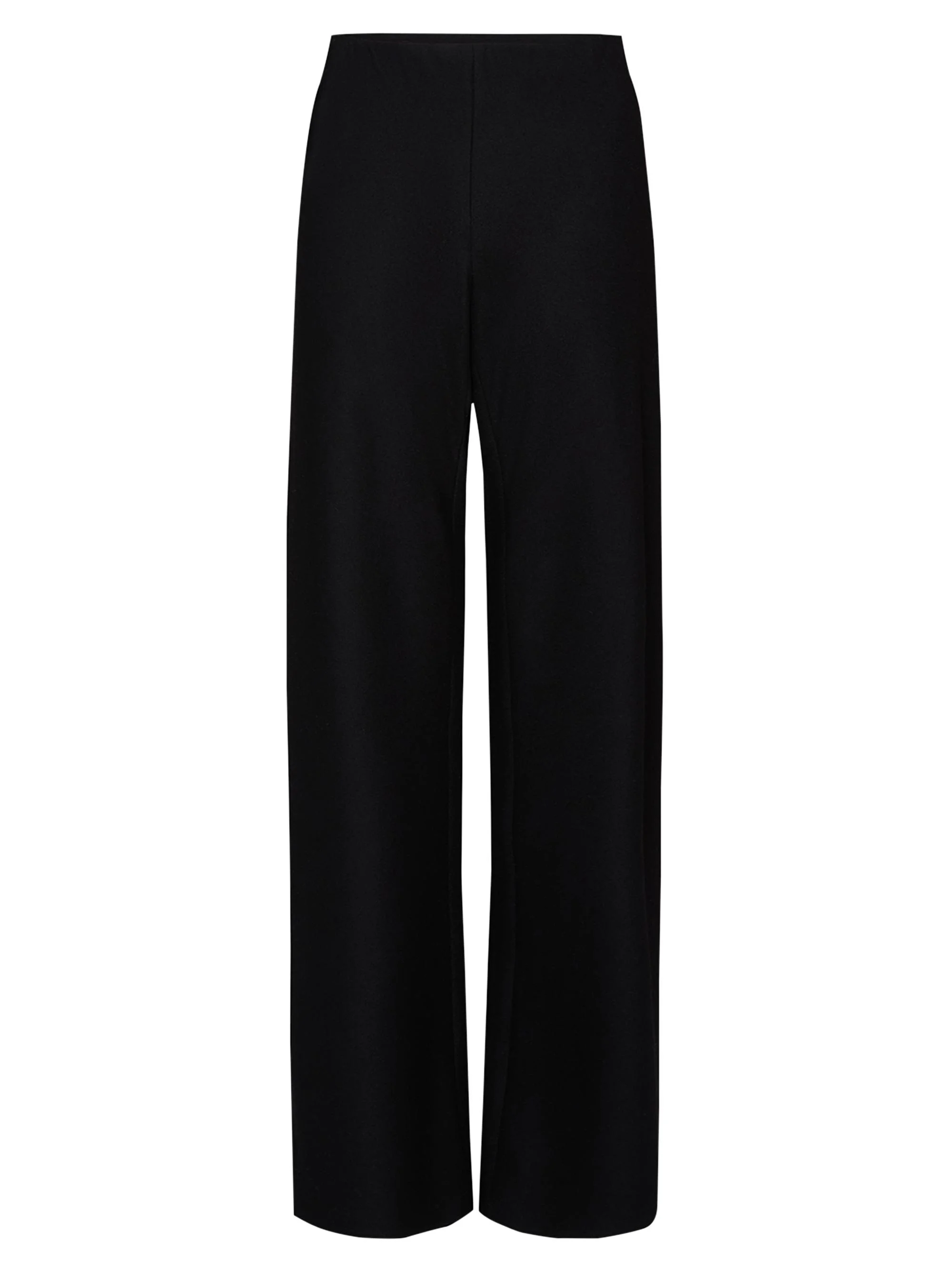Elasticated-waistband 직각 고층 크레페 바지 - 1