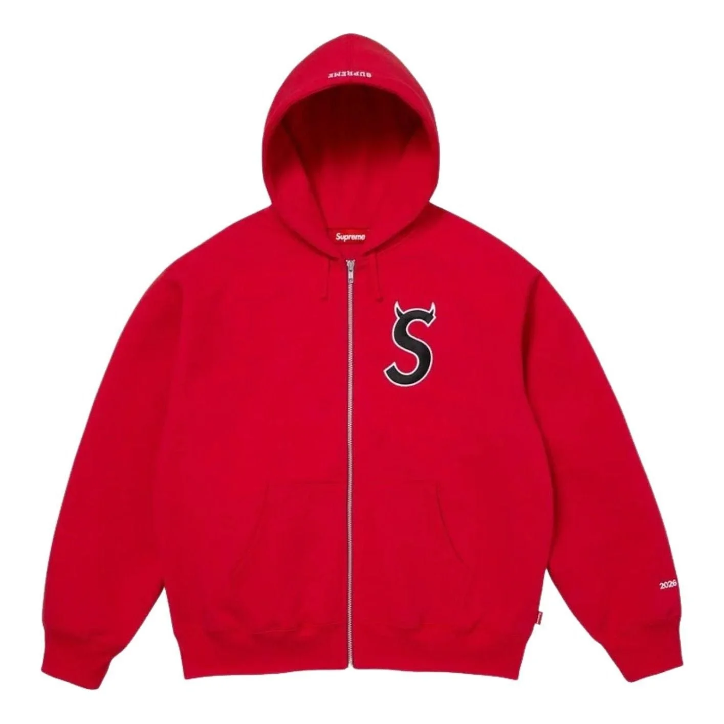 Supreme SS26 Devil S Logo Zip Up Hooded Sweatshirt 'Red' SUP-SS26-134-RED - 1