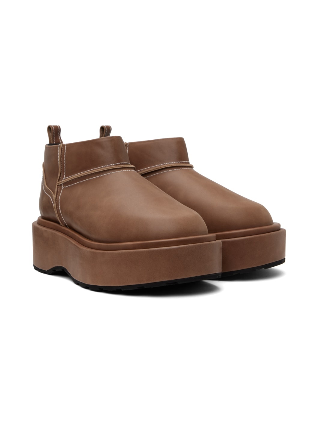 Brown Pull-Loop Boots - 4